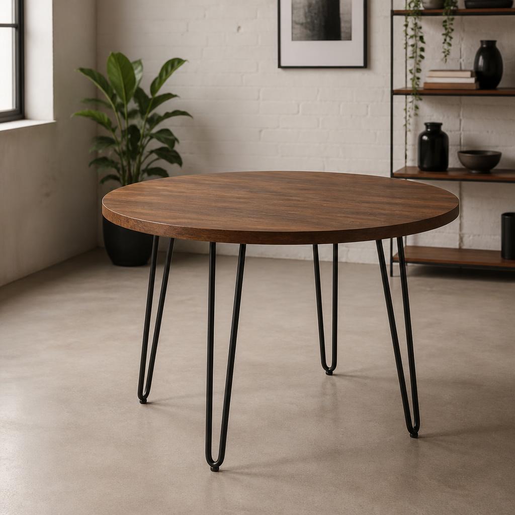 Mesa Jantar Redonda Industrial 100cm